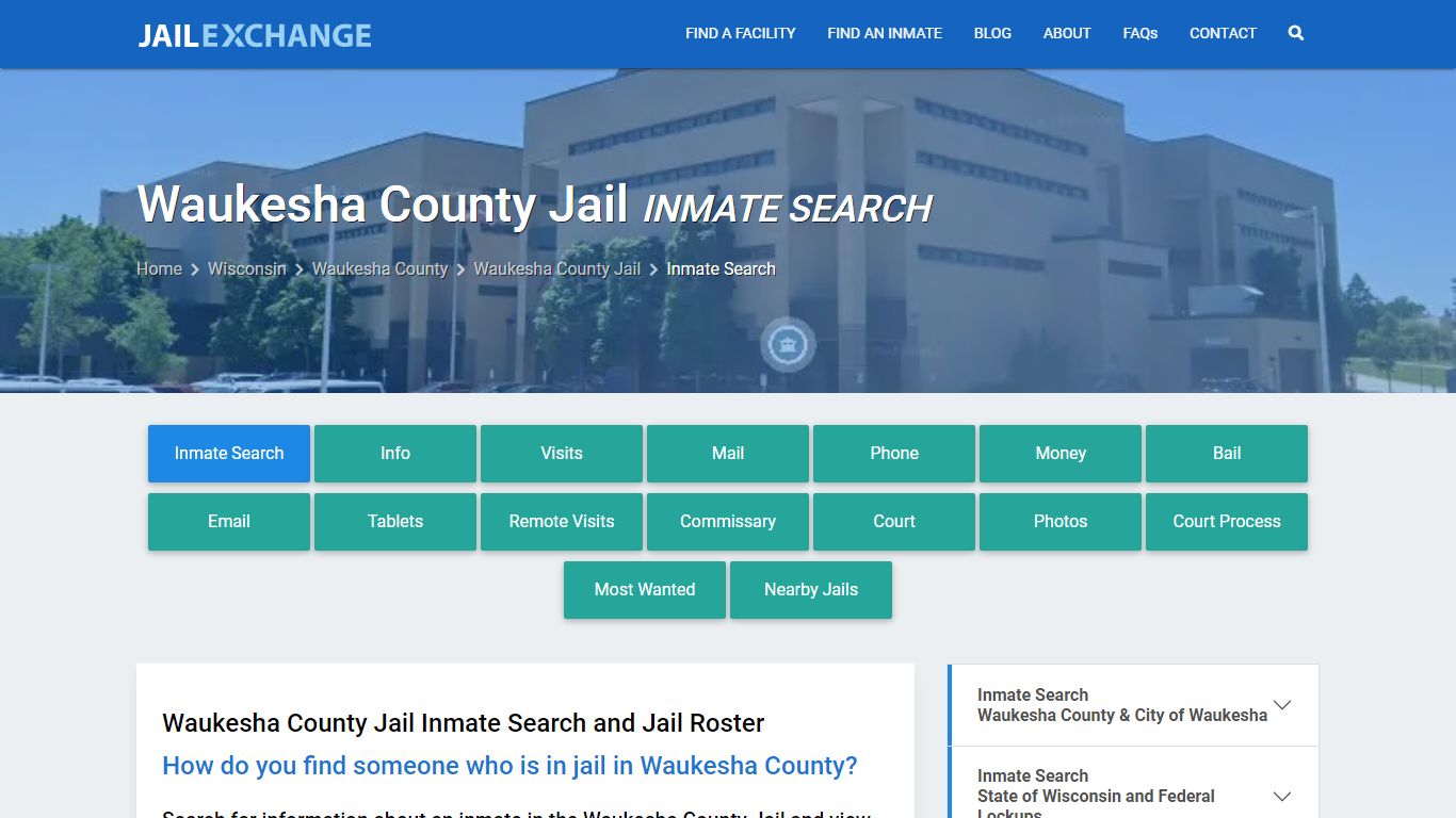 Inmate Search: Roster & Mugshots - Waukesha County Jail, WI
