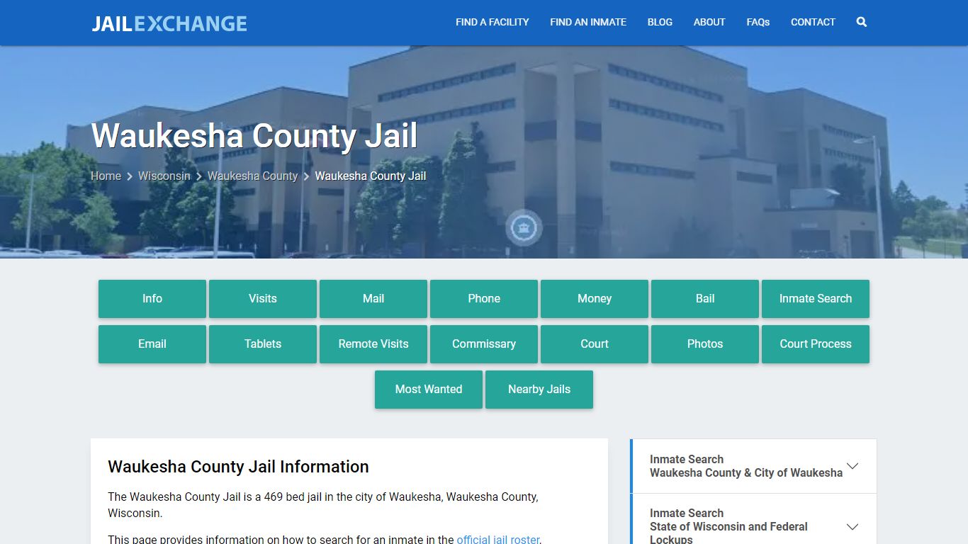 Waukesha County Jail, WI Inmate Search, Information